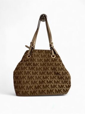 Michael Kors Brown MK Monogram Shoulder Tote